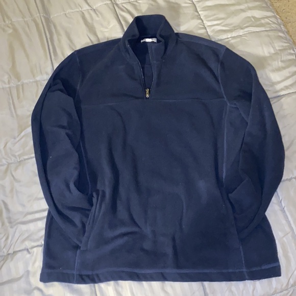 long sleeve pull over quarter zip fleece sweater - Picture 4 of 4